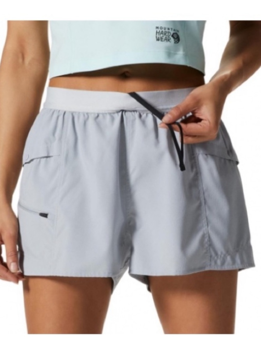 Mountain Hardwear Trail Sender Running Shorts Light Gray Woman’s Size Large